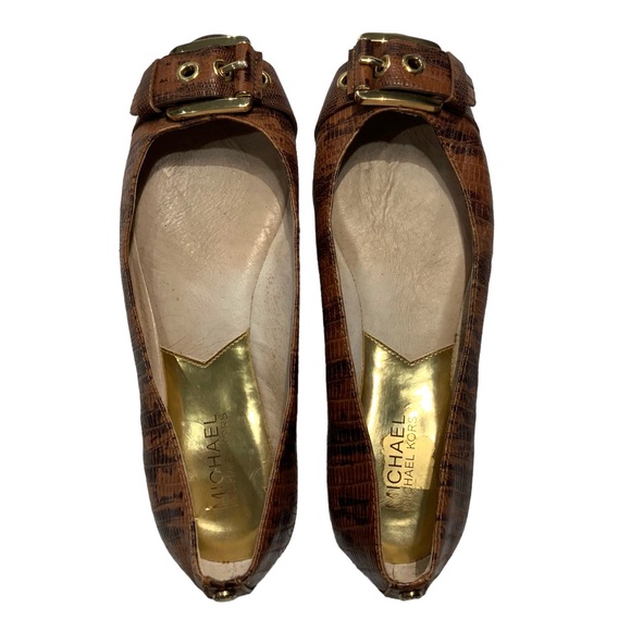 MICHAEL KORS Calder Ballet Luggage Flat Loafers Slip-Ons Size 8 1/2 Tan Brown - Picture 3 of 8